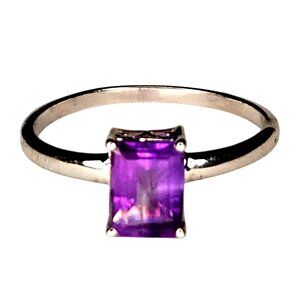 The Genuine Gemstone Co Purple Amethyst Sterling Silver Ring 10